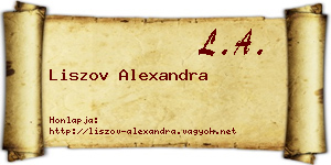 Liszov Alexandra névjegykártya